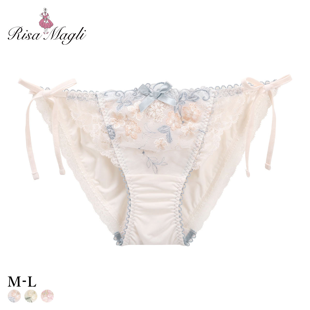 リサマリ エリアン サイドリボンショーツ Risa Magli サイドひも(CR-クリーム-M)