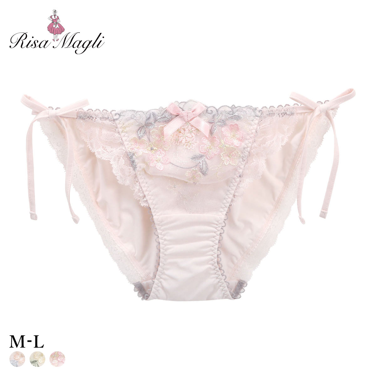 リサマリ エリアン サイドリボンショーツ Risa Magli サイドひも(PI-ピンク-M)