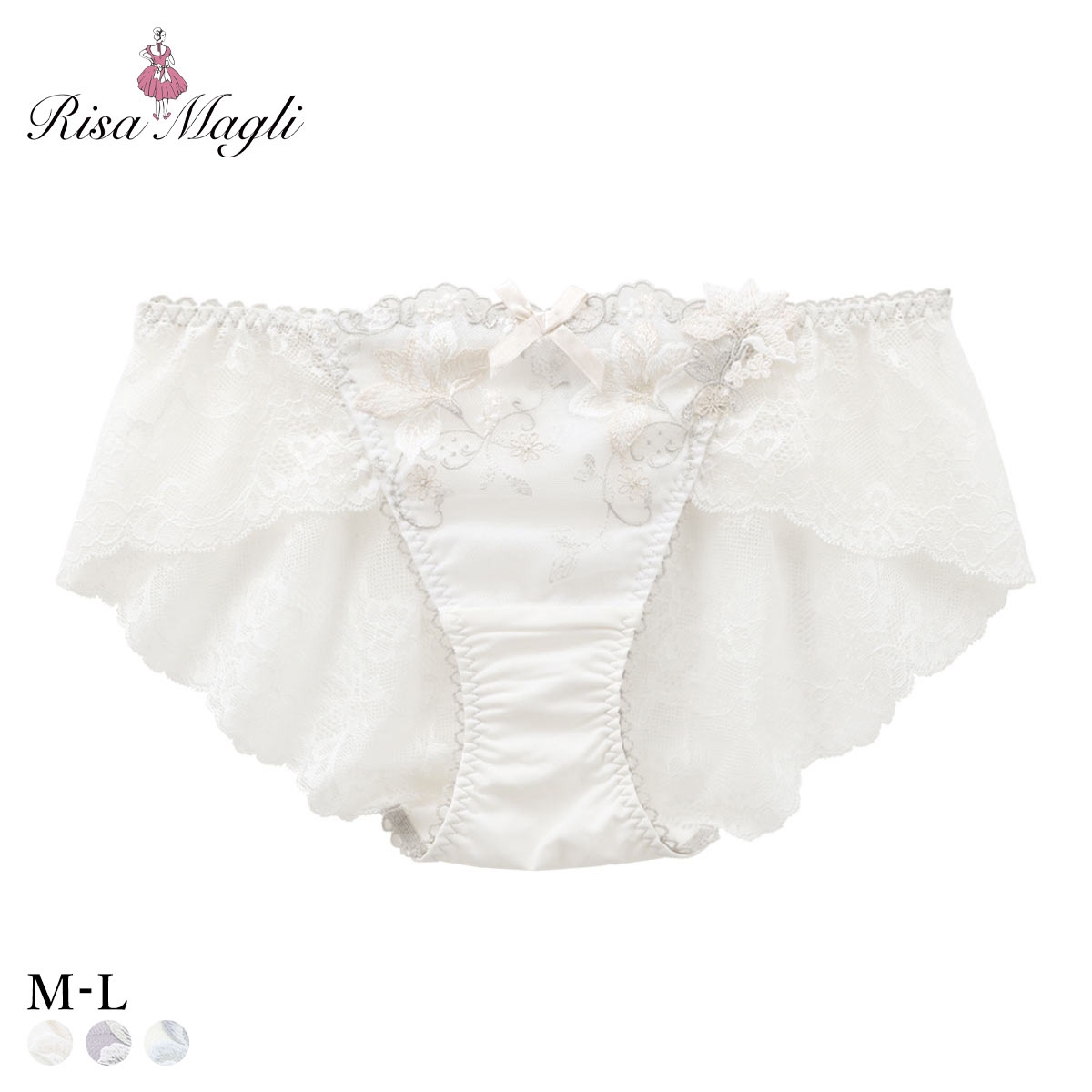 リサマリ フルーリ レースショーツ バックレース Risa Magli(IV-アイボリー-M)