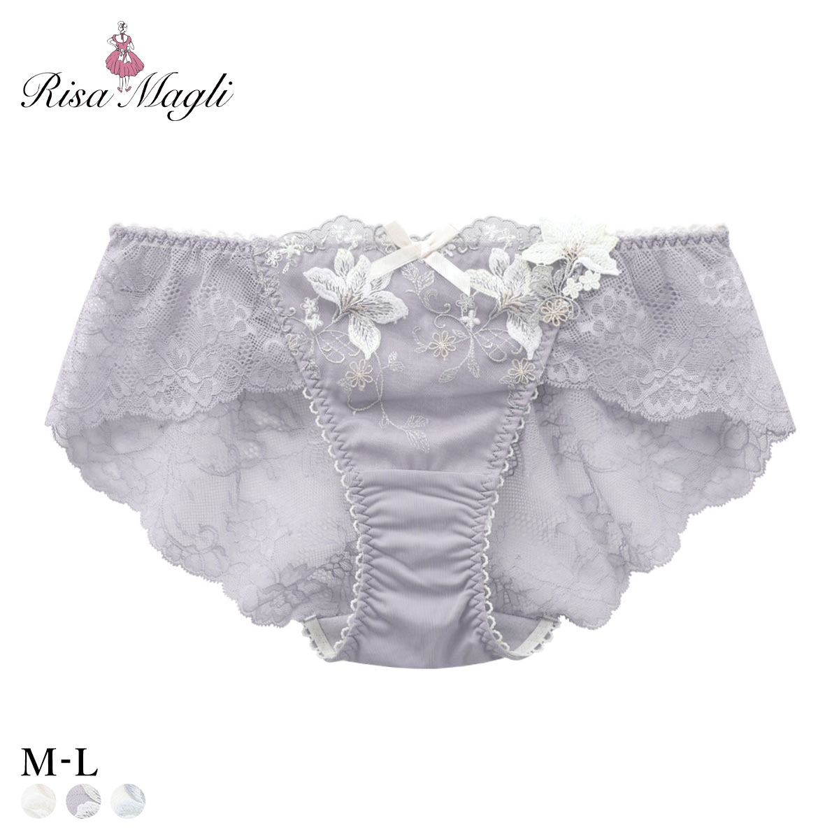 リサマリ フルーリ レースショーツ バックレース Risa Magli(GY-グレー-M)