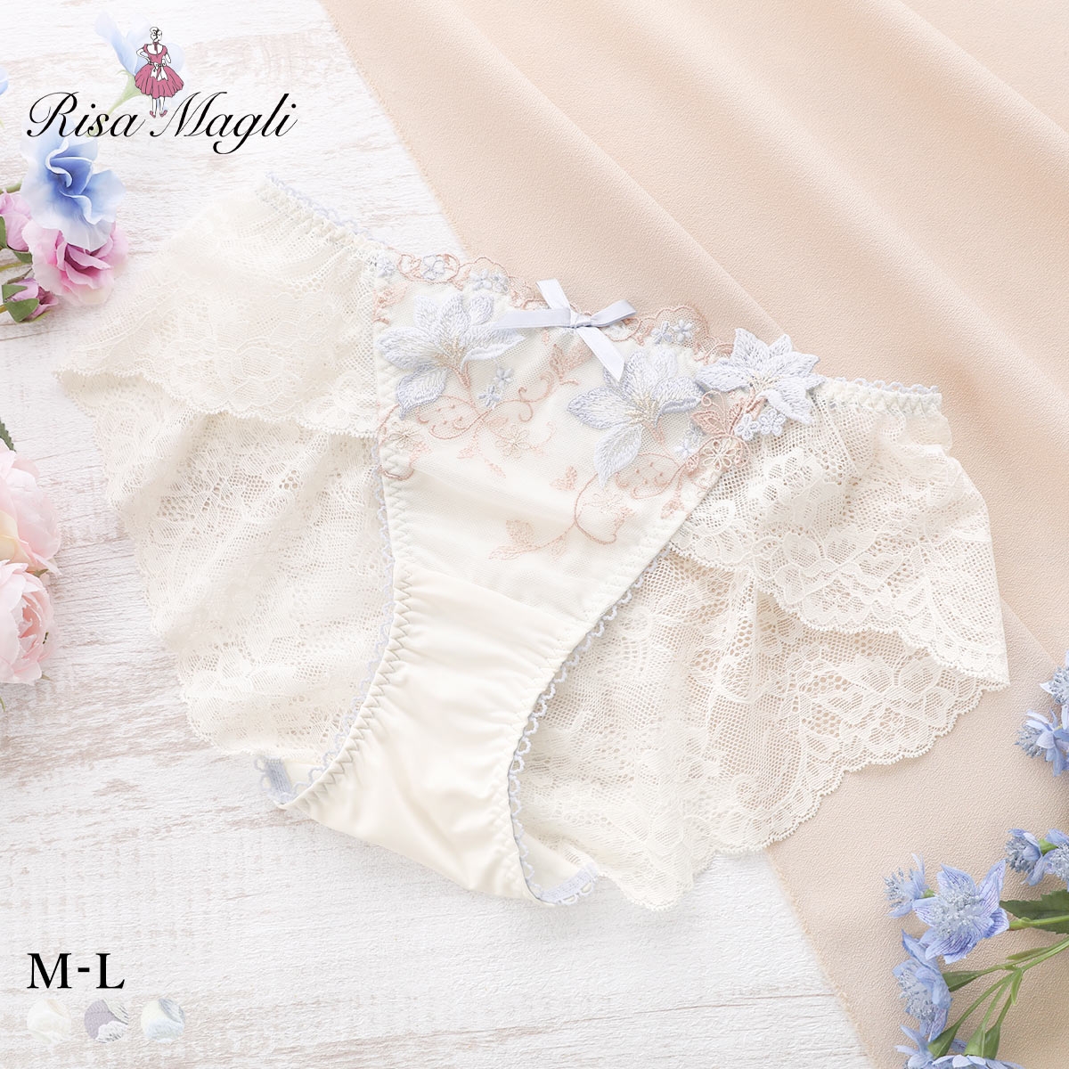 リサマリ フルーリ レースショーツ バックレース Risa Magli(CR-クリーム-M)