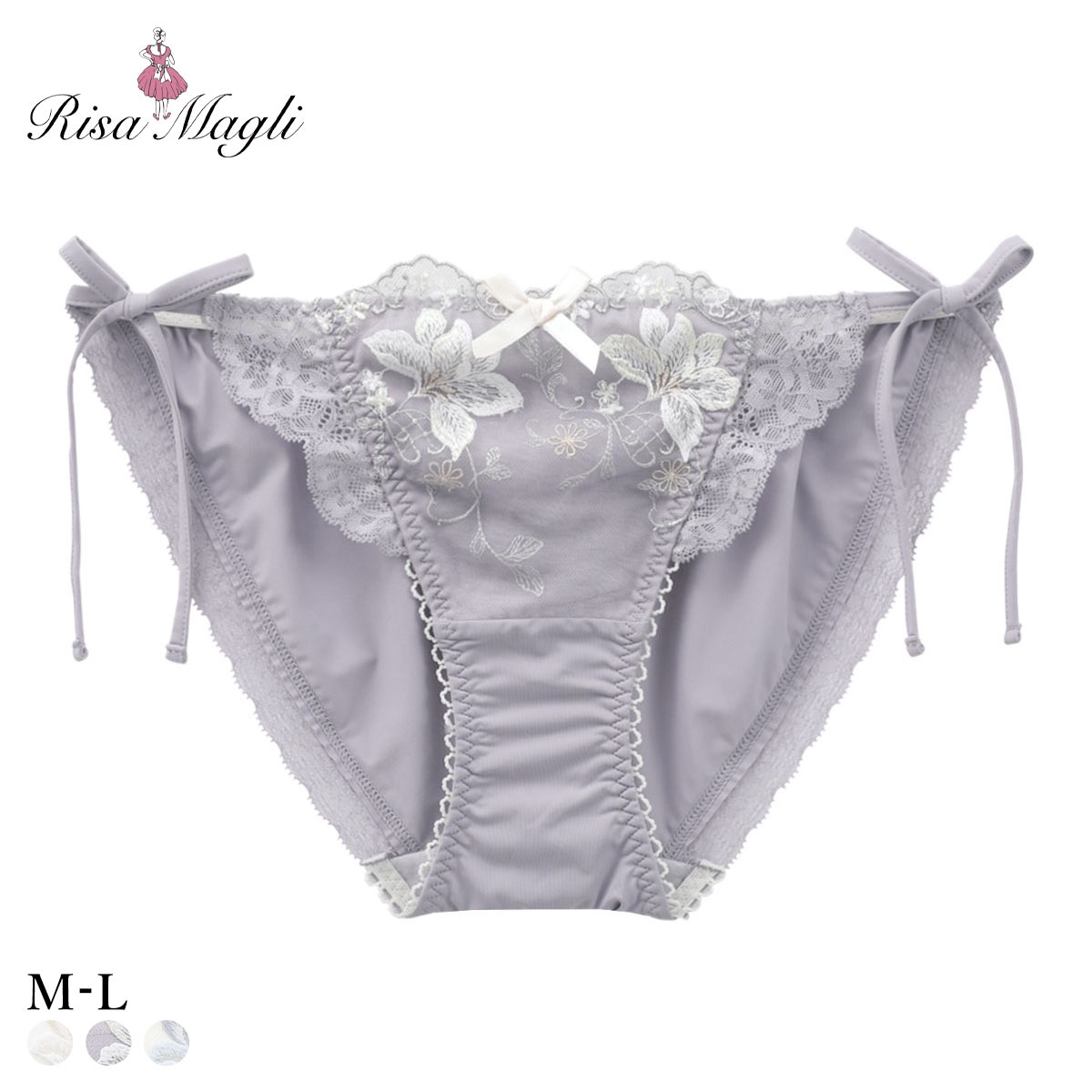 リサマリ フルーリ サイドリボンショーツ サイドひも Risa Magli(GY-グレー-M)