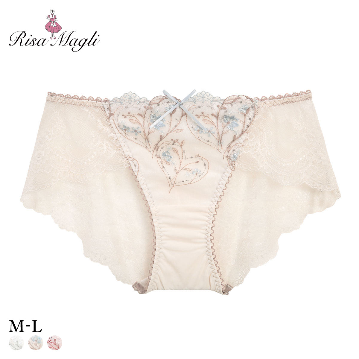 リサマリ フローチェ レース ショーツ スタンダード バックレース Risa Magli(BU-ブルー-M)