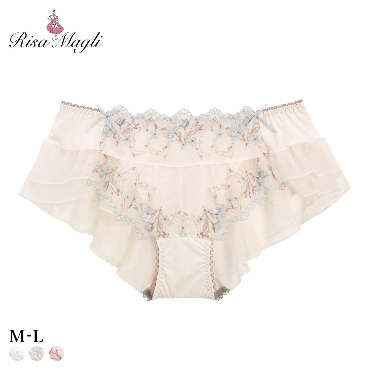 リサマリ フローチェ フレアショーツ バックレース Risa Magli(BU-ブルー-M)