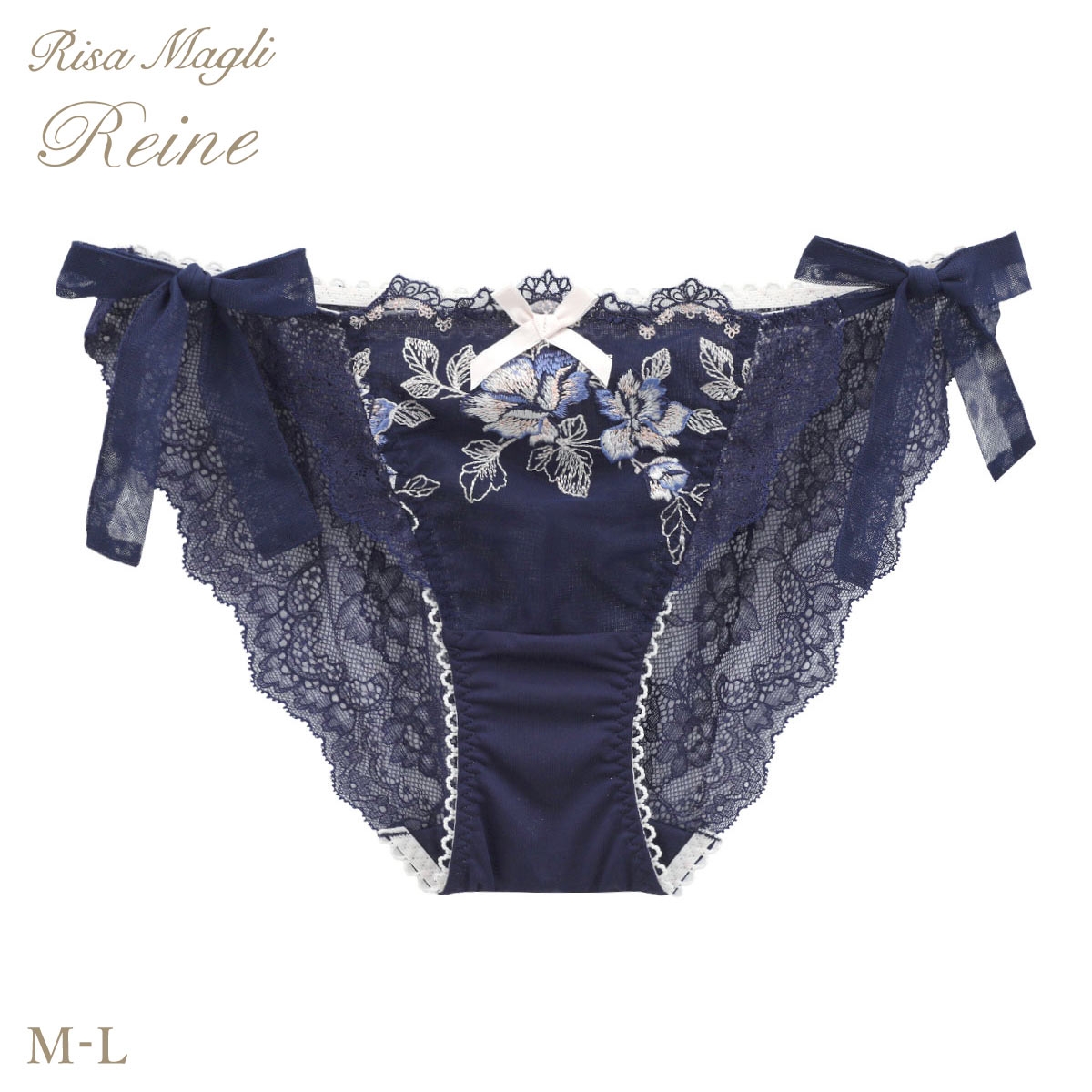 リサマリ レーヌ マルレーン サイドリボンショーツ バックレース Risa Magli Reine(NV-ネイビー-M)