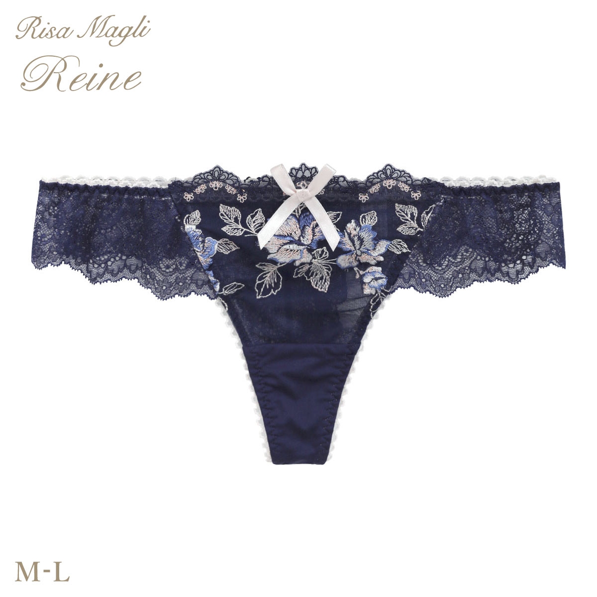 リサマリ レーヌ マルレーン ショーツ Tバック タンガ 単品 Risa Magli Reine(NV-ネイビー-M)