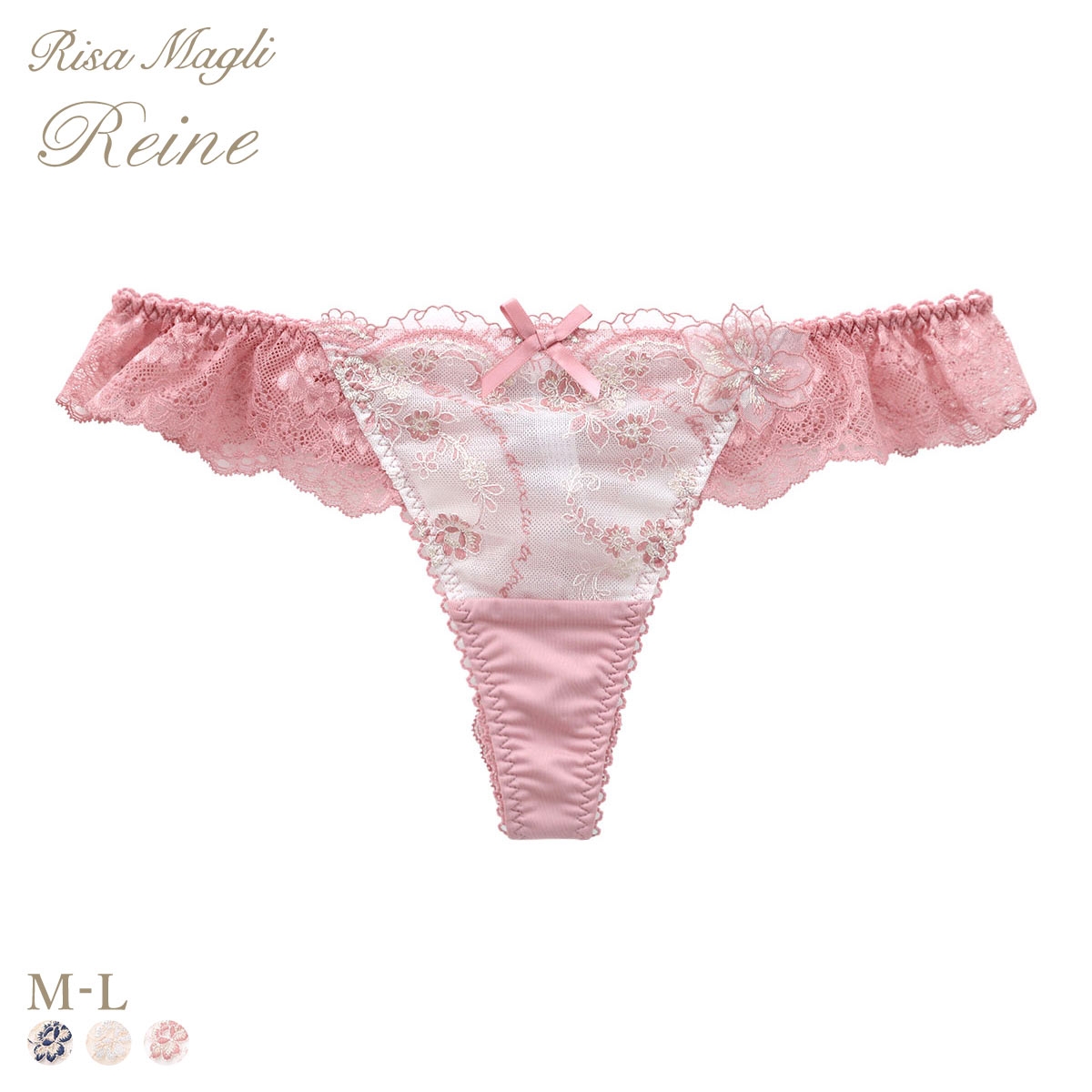 リサマリ レーヌ アルベルタ Tバックショーツ バックレース Tバック ショーツ Risa Magli Reine(PI-ピンク-M)