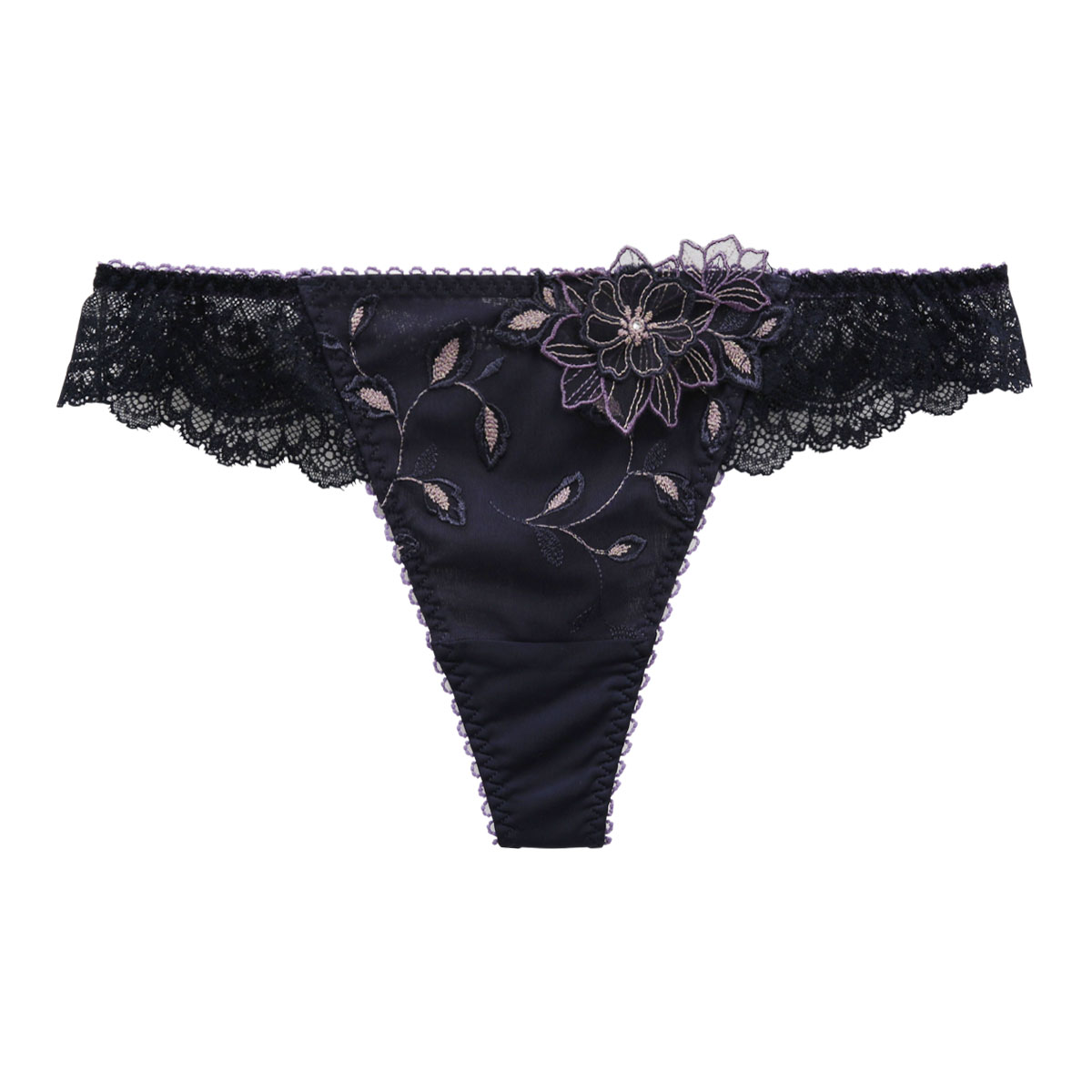 リサマリ Risa Magli ライナ Tバック ショーツ タンガ ソング 単品(NV-ネイビー-M)