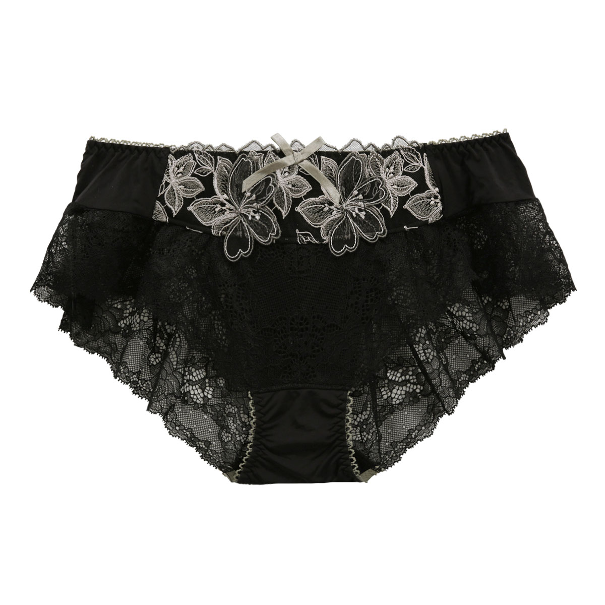 リサマリ Risa Magli リーフェ フレアショーツ バックレース 単品(BK-ブラック-M)