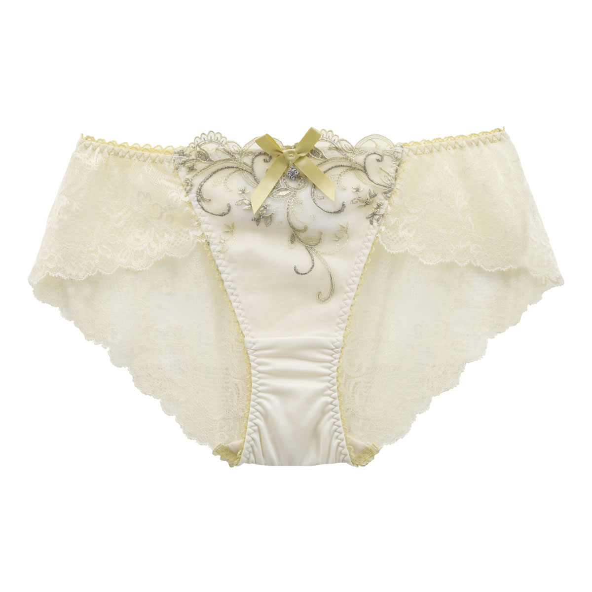 リサマリ Risa Magli レーヌ Reine リース スタンダード ショーツ バックレース 単品(YE-イエロー-M)