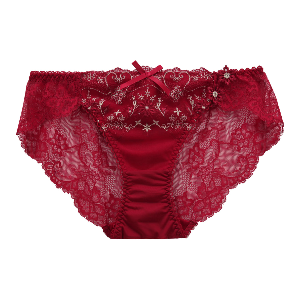 リサマリ Risa Magli ノエリア ショーツ スタンダード バックレース 単品(RE-レッド-M)