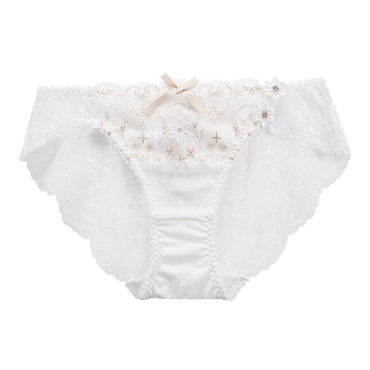 リサマリ Risa Magli ノエリア ショーツ スタンダード バックレース 単品(WH-ホワイト-M)