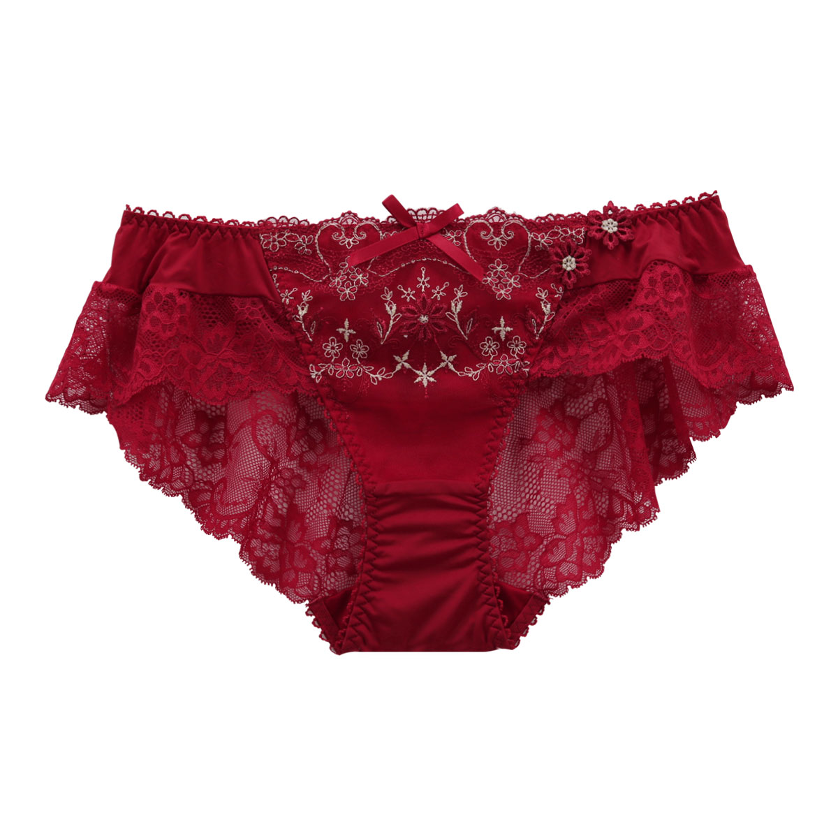 リサマリ Risa Magli ノエリア フレアショーツ バックレース 単品(RE-レッド-M)