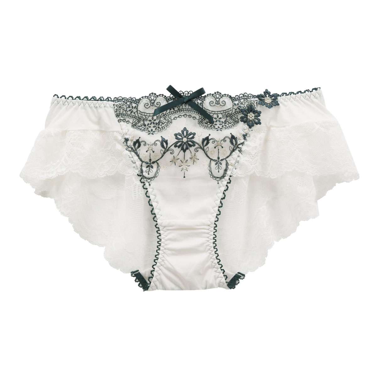リサマリ Risa Magli ノエリア フレアショーツ バックレース 単品(GR-グリーン-M)
