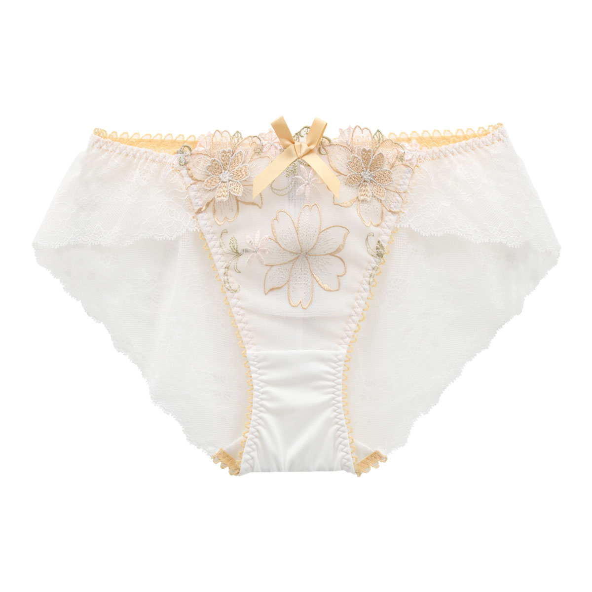 リサマリ Risa Magli レーヌ Reine アンネマリー バックレース ノーマル ショーツ 単品(YE-イエロー-M)