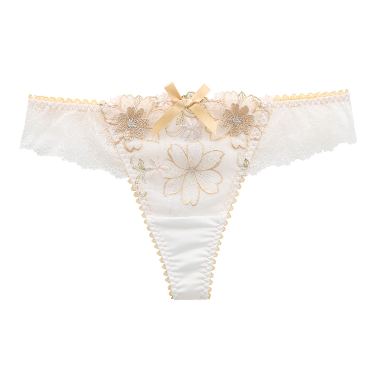 リサマリ Risa Magli レーヌ Reine アンネマリー ショーツ Tバック タンガ ソング バックレース 単品(YE-イエロー-M)