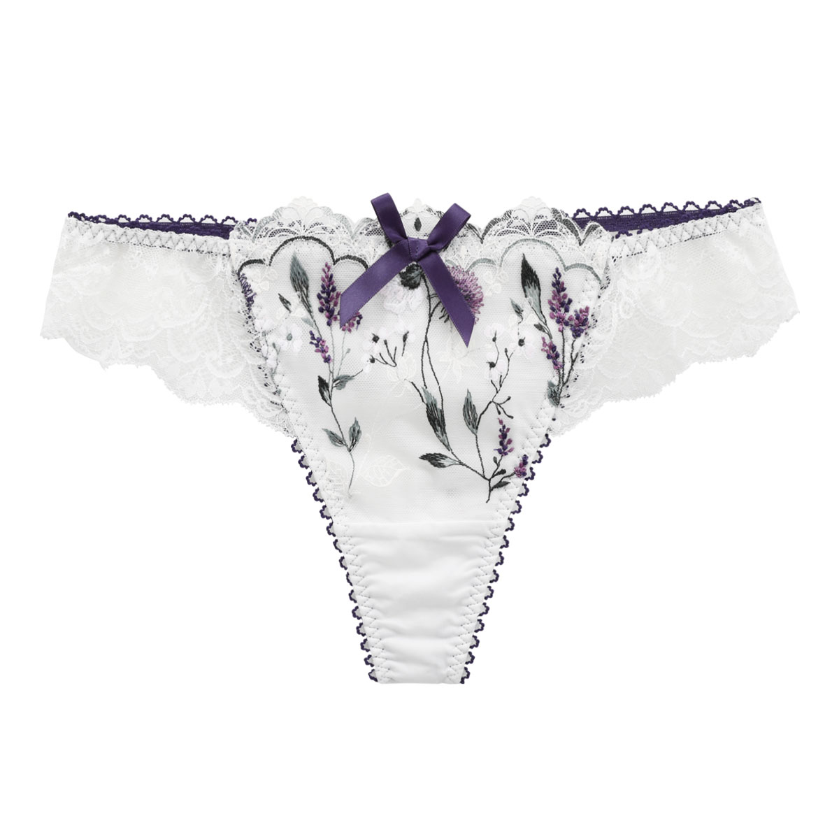 リサマリ Risa Magli アンジュ Tバック ショーツ タンガ ソング バックレース 単品(PU-パープル-M)