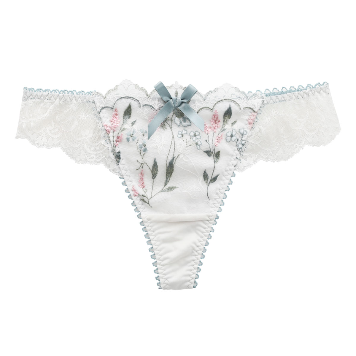 リサマリ Risa Magli アンジュ Tバック ショーツ タンガ ソング バックレース 単品(MI-ミント-M)