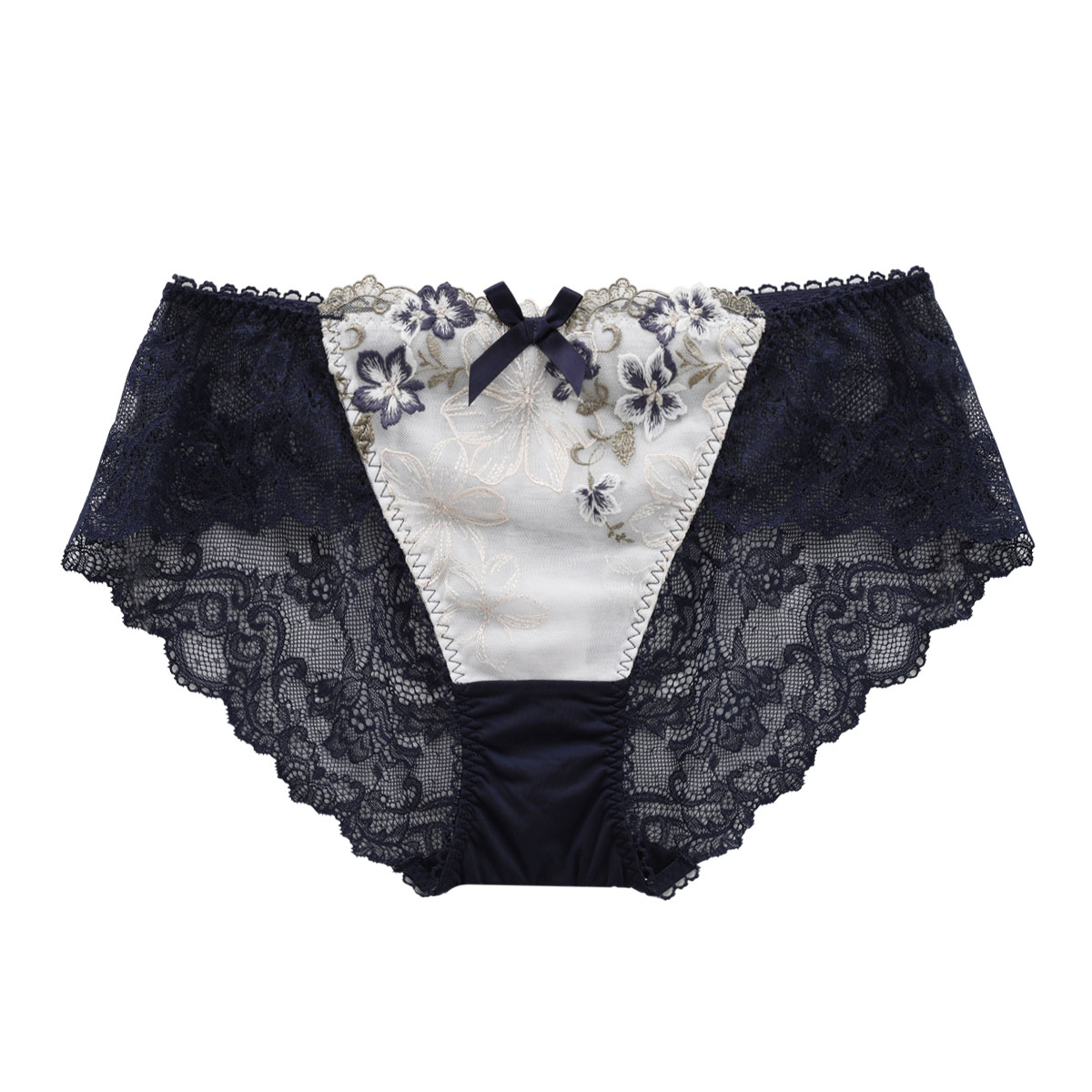 リサマリ Risa Magli ヴァレリー ショーツ ノーマル バックレース 単品(NV-ネイビー-M)