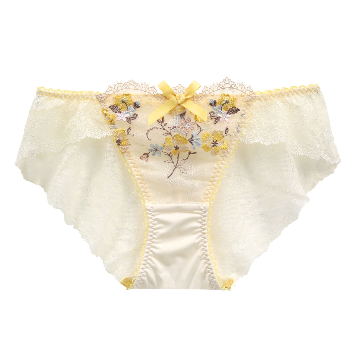 リサマリ Risa Magli レーヌ Reine アン・マリー バックレース スタンダード ショーツ 単品(YE-イエロー-M)