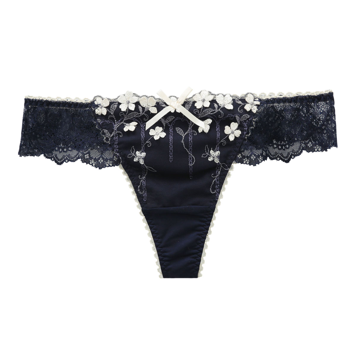 リサマリ Risa Magli メルティ Tバック ショーツ タンガ ソング 単品(NV-ネイビー-M)