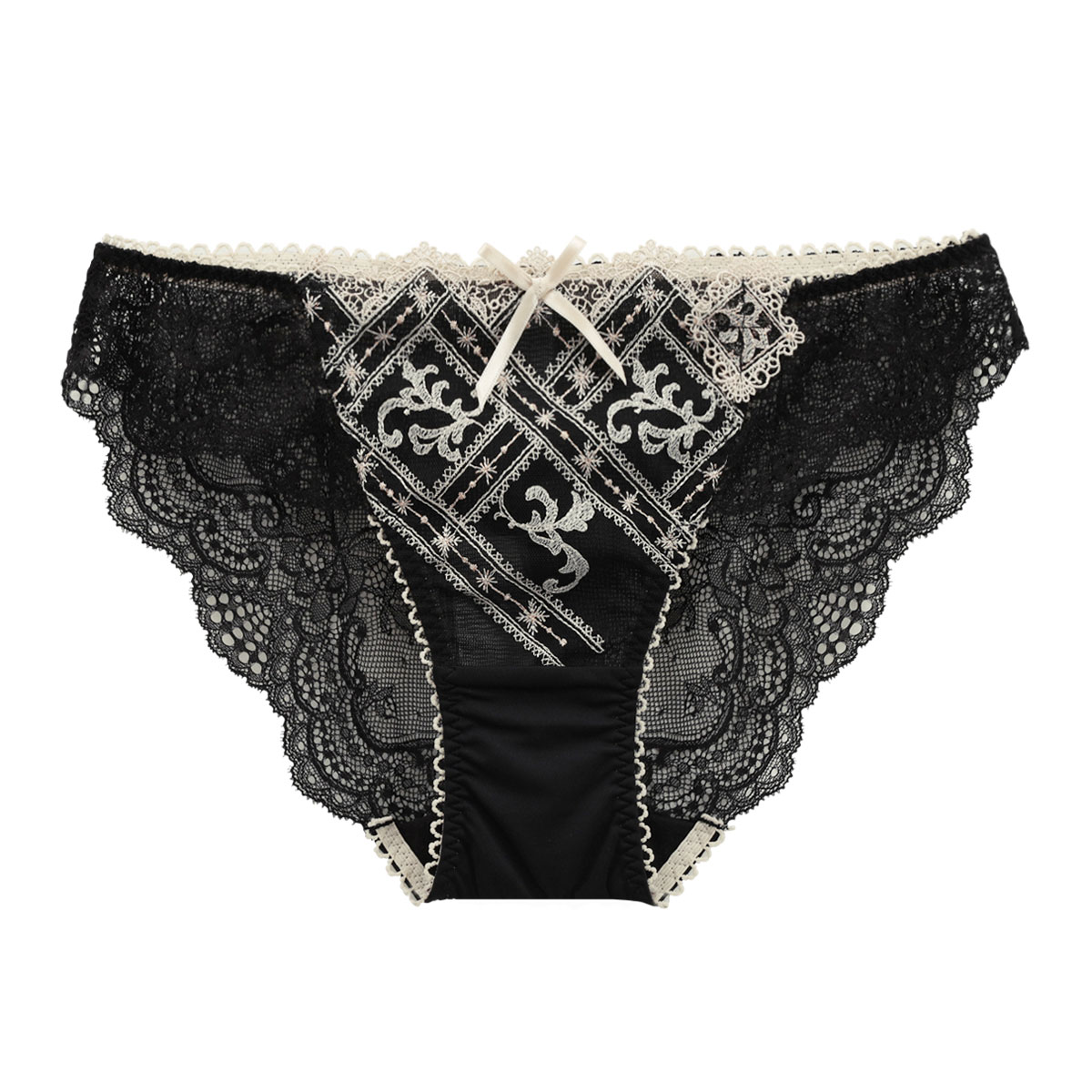 リサマリ Risa Magli レーヌ Reine クリスチアーヌ ショーツ バックレース 単品(BK-ブラック-M)