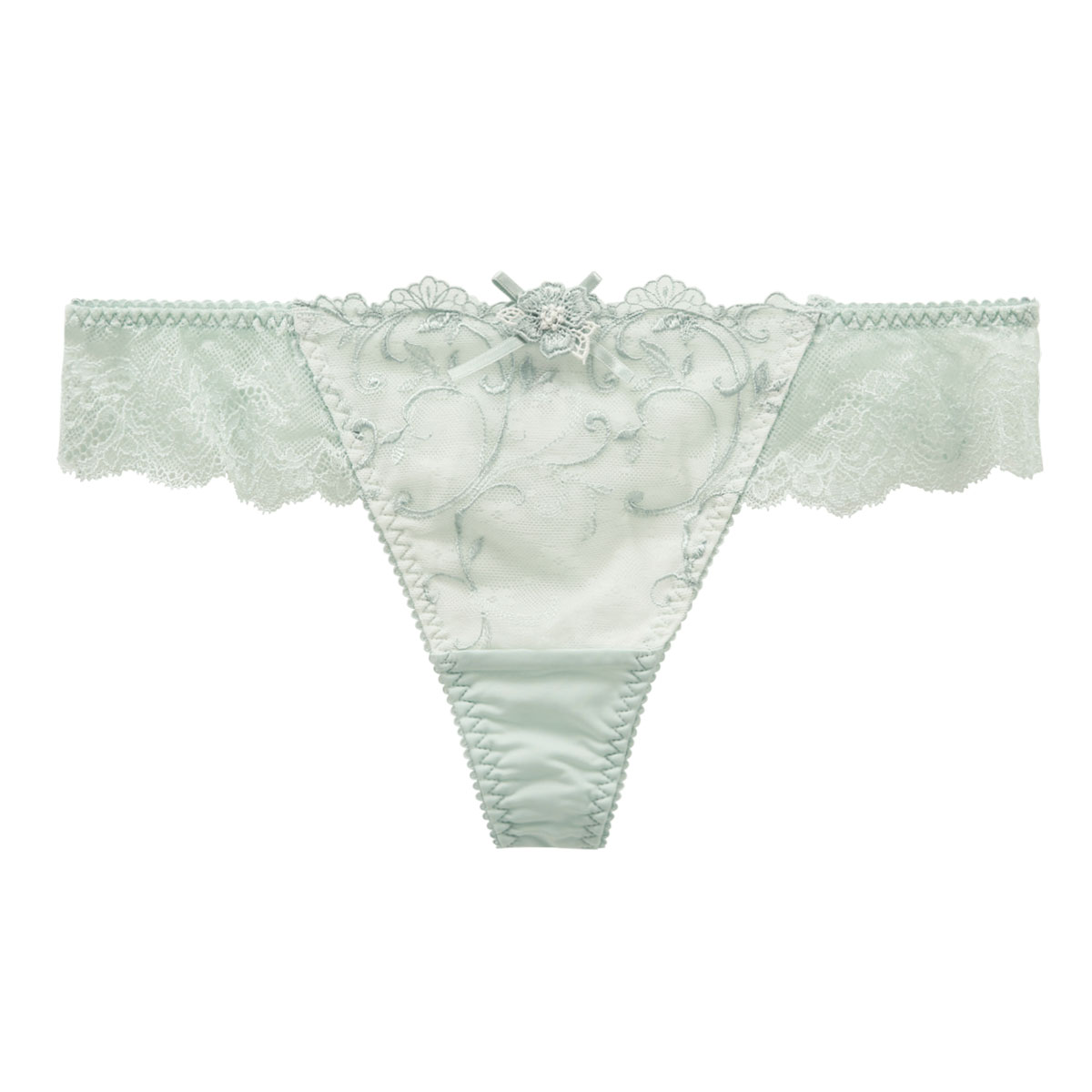 リサマリ Risa Magli マリッジ ショーツ Tバック 総レース タンガ ソング M 単品(MI-ミント-M)