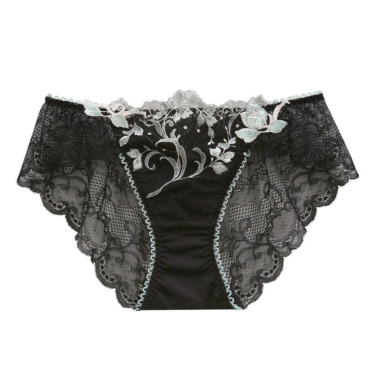 リサマリ Risa Magli レーヌ Reine アナベル バックレース ノーマル ショーツ 単品(BK-ブラック-M)