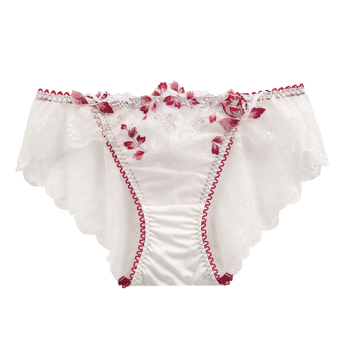 リサマリ Risa Magli レーヌ Reine アナベル バックレース ノーマル ショーツ 単品(RE-レッド-M)