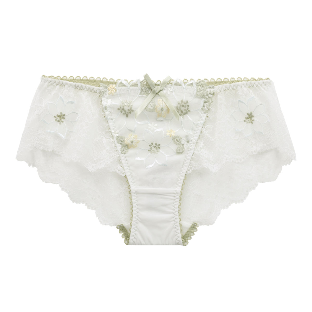 リサマリ Risa Magli カモミーユ ショーツ ノーマル バックレース 単品(GR-グリーン-M)