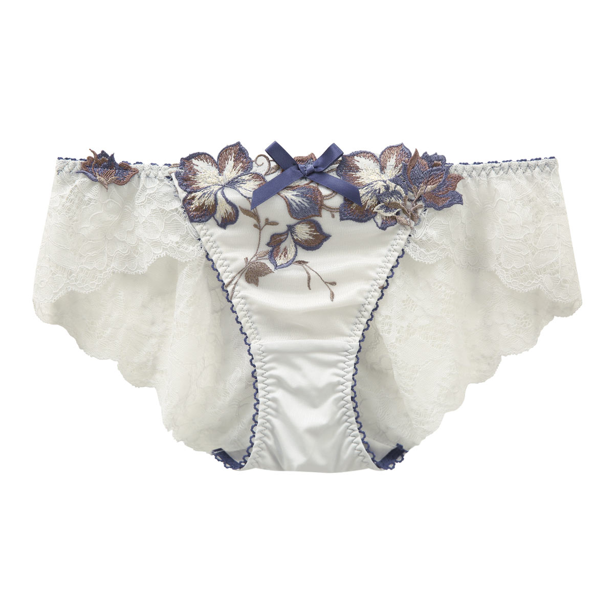 リサマリ Risa Magli レーヌ Reine クレモンス レースショーツ バックレース スタンダード ショーツ 単品(NV-ネイビー-M)