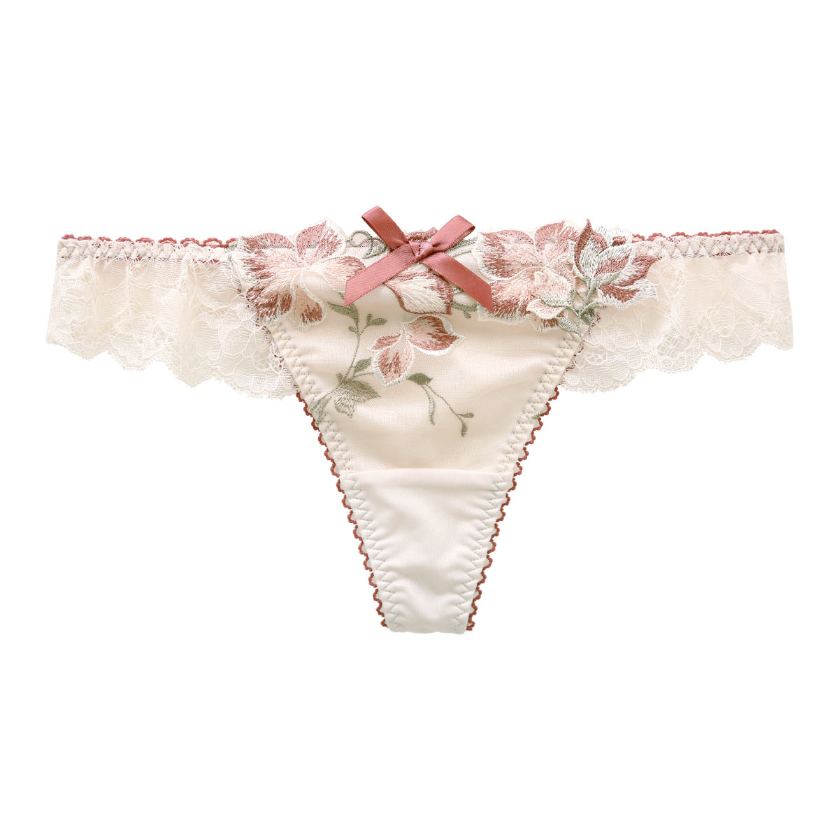 リサマリ Risa Magli レーヌ Reine クレモンス Tバック ショーツ バックレース 単品(RO-ローズ-M)