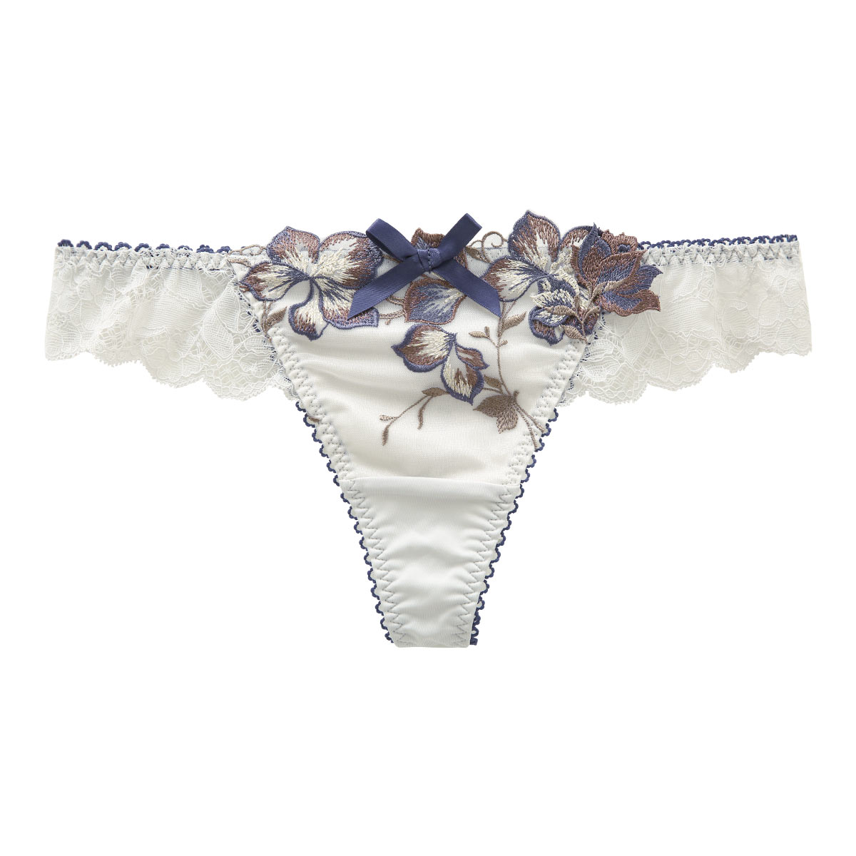 リサマリ Risa Magli レーヌ Reine クレモンス Tバック ショーツ バックレース 単品(NV-ネイビー-M)