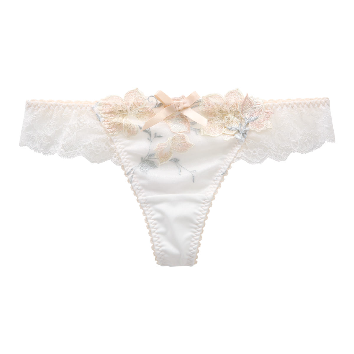 リサマリ Risa Magli レーヌ Reine クレモンス Tバック ショーツ バックレース 単品(IV-アイボリー-M)