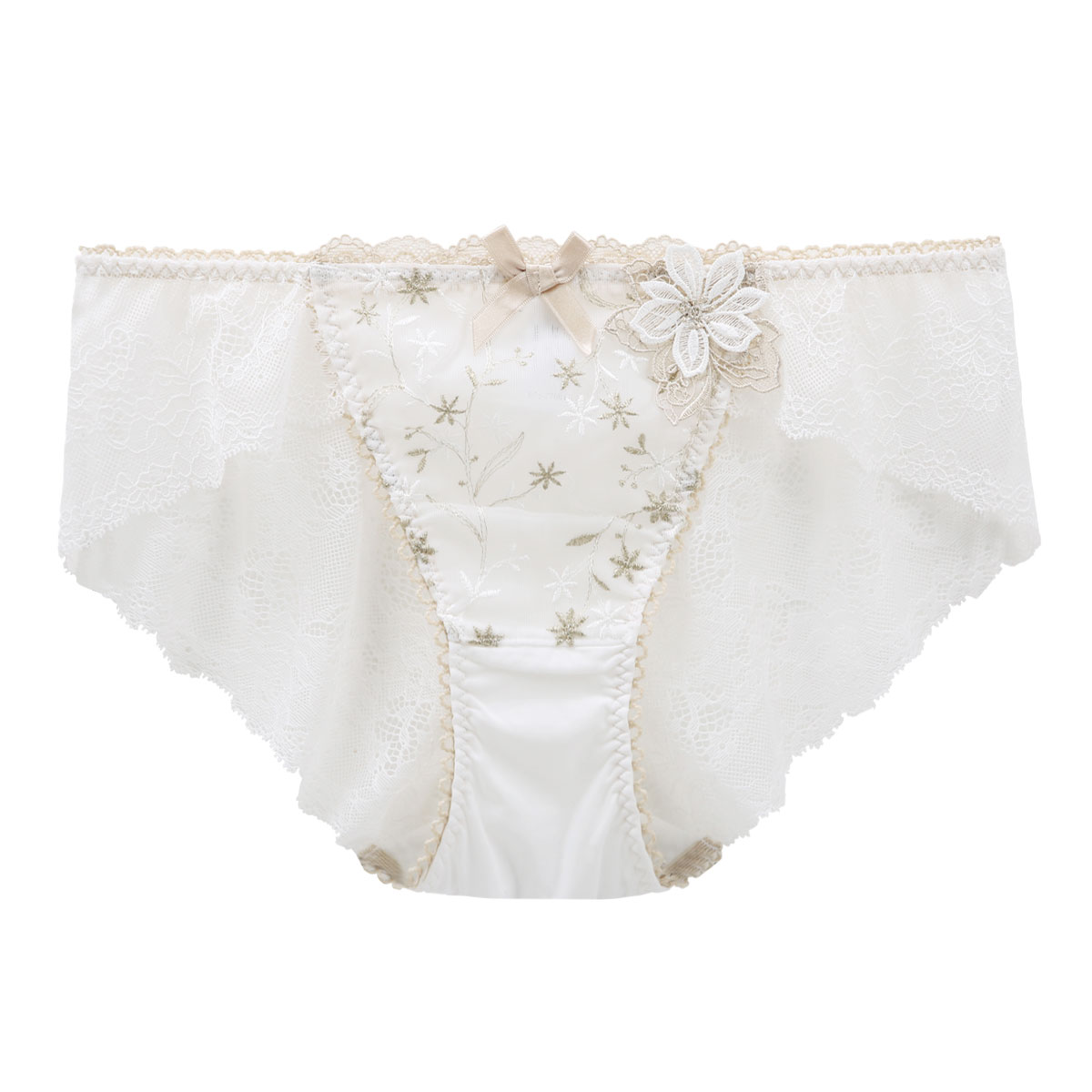 リサマリ Risa Magli リュシル ショーツ ノーマル バックレース 単品(WH-ホワイト-M)