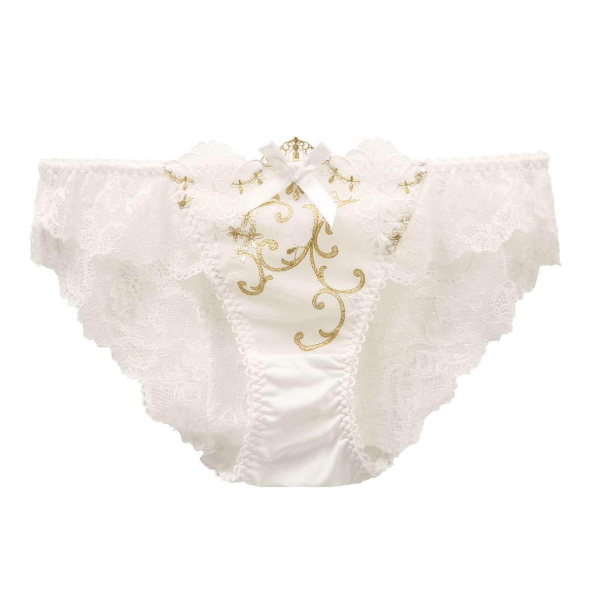 リサマリ Risa Magli レーヌ Reine シュトレン レースショーツ バックレース 単品(WH-ホワイト-M)