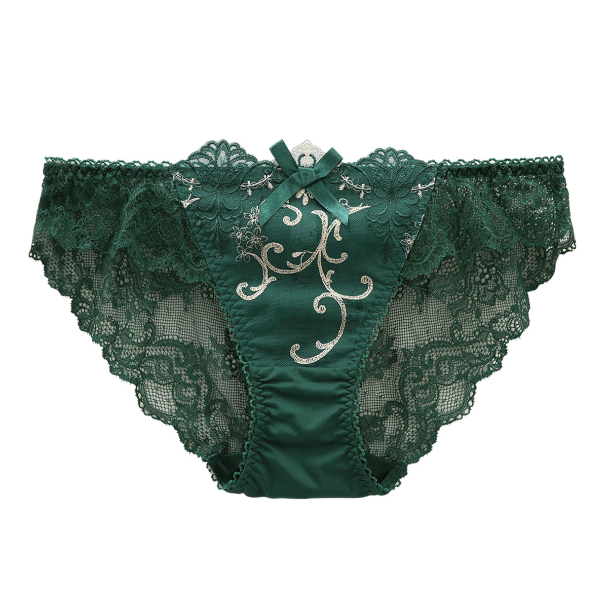 リサマリ Risa Magli レーヌ Reine シュトレン レースショーツ バックレース 単品(GR-グリーン-M)