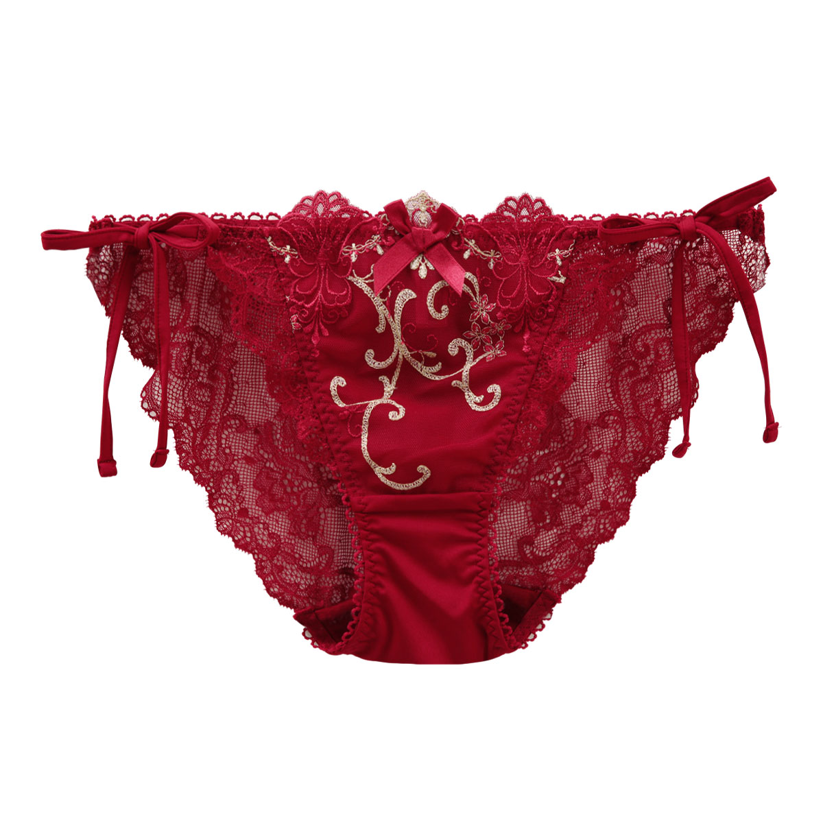 リサマリ Risa Magli レーヌ Reine シュトレン サイドリボンショーツ バックレース 単品(RE-レッド-M)