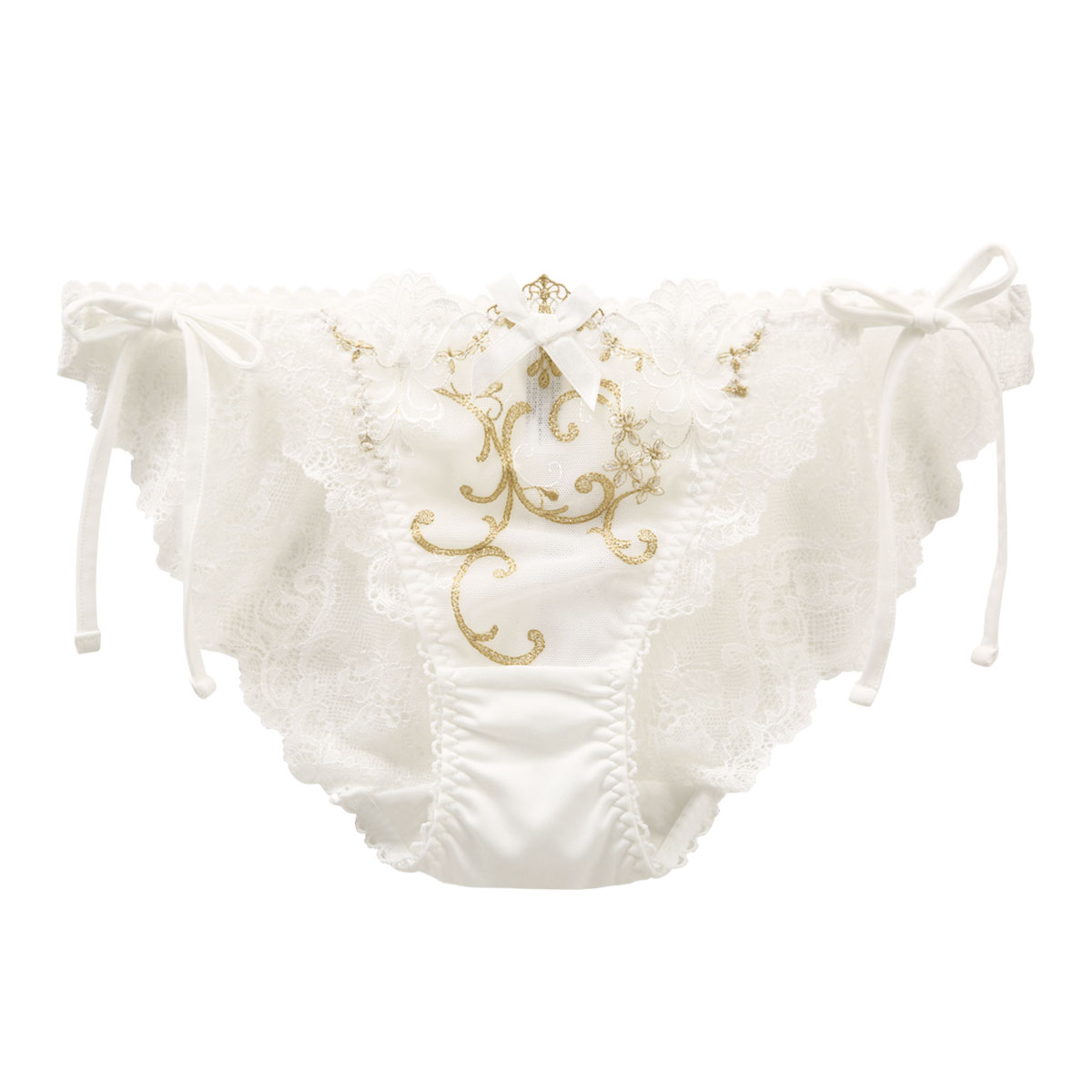 リサマリ Risa Magli レーヌ Reine シュトレン サイドリボンショーツ バックレース 単品(WH-ホワイト-M)