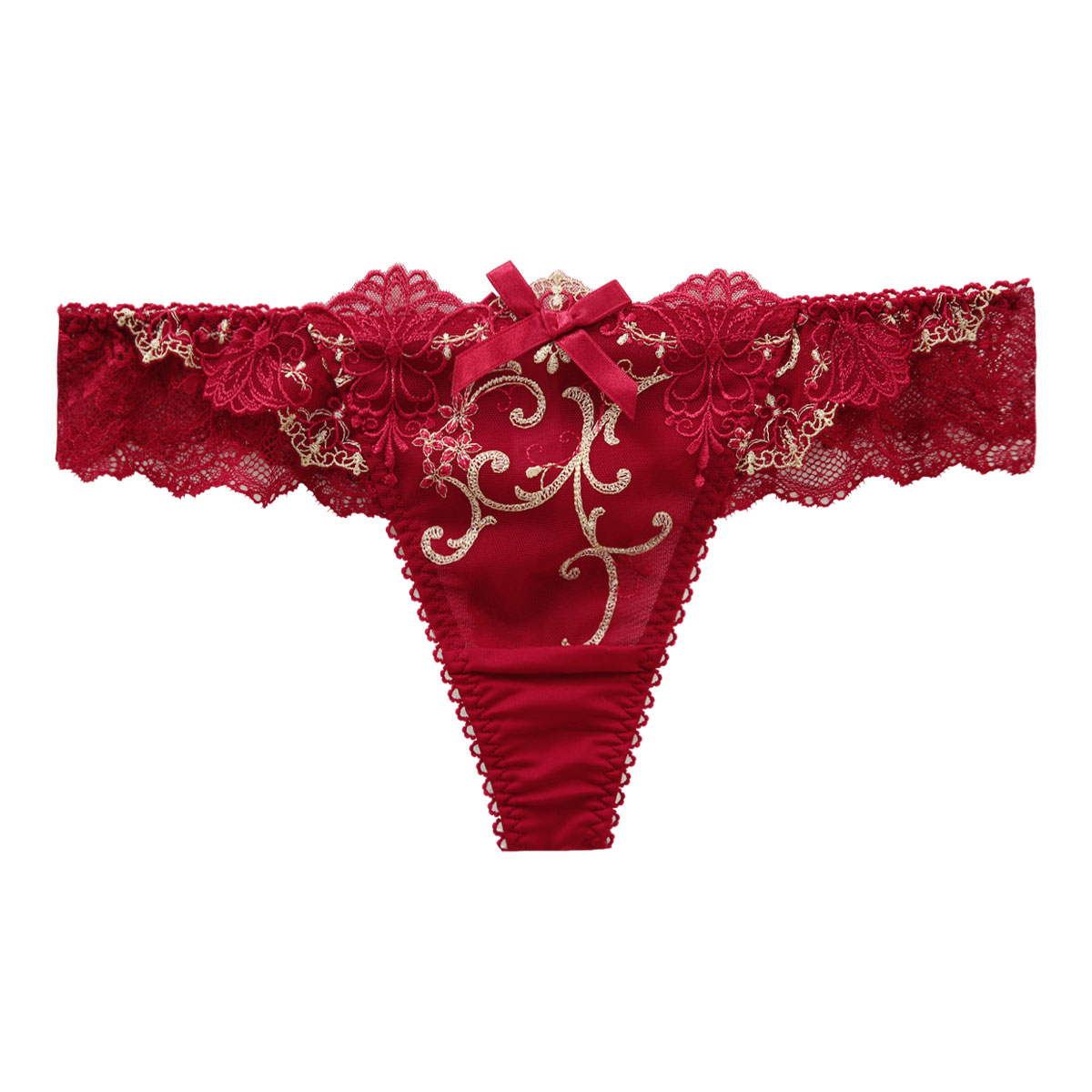 リサマリ Risa Magli レーヌ Reine シュトレン ショーツ Tバック バックレース 単品(RE-レッド-M)