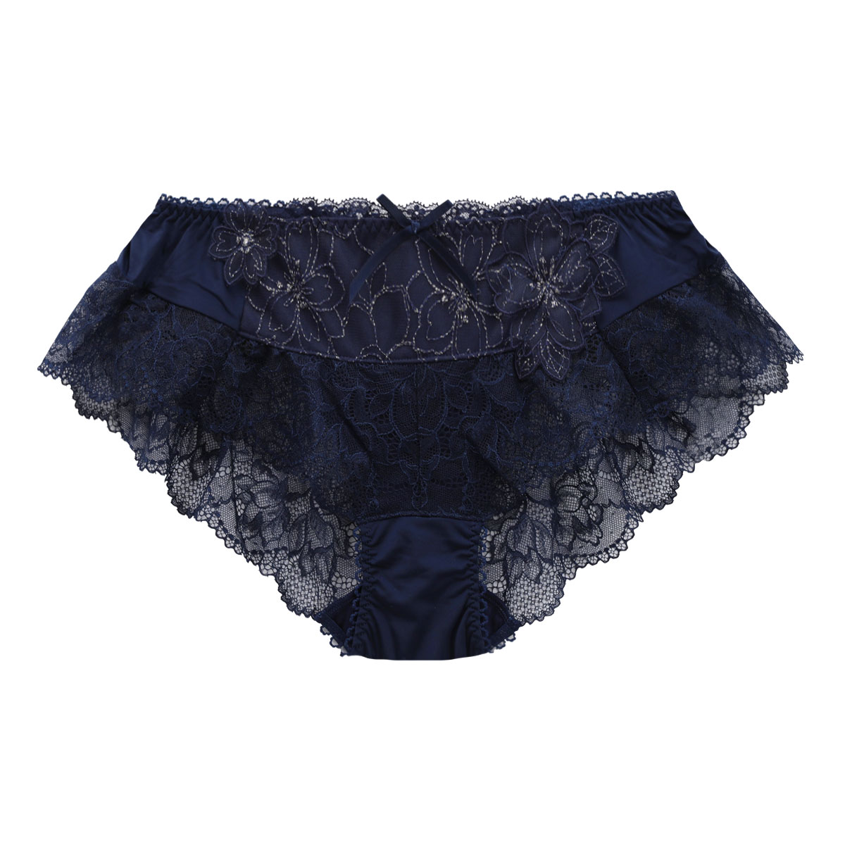 リサマリ Risa Magli ジョエル フレアショーツ バックレース 単品(NV-ネイビー-M)