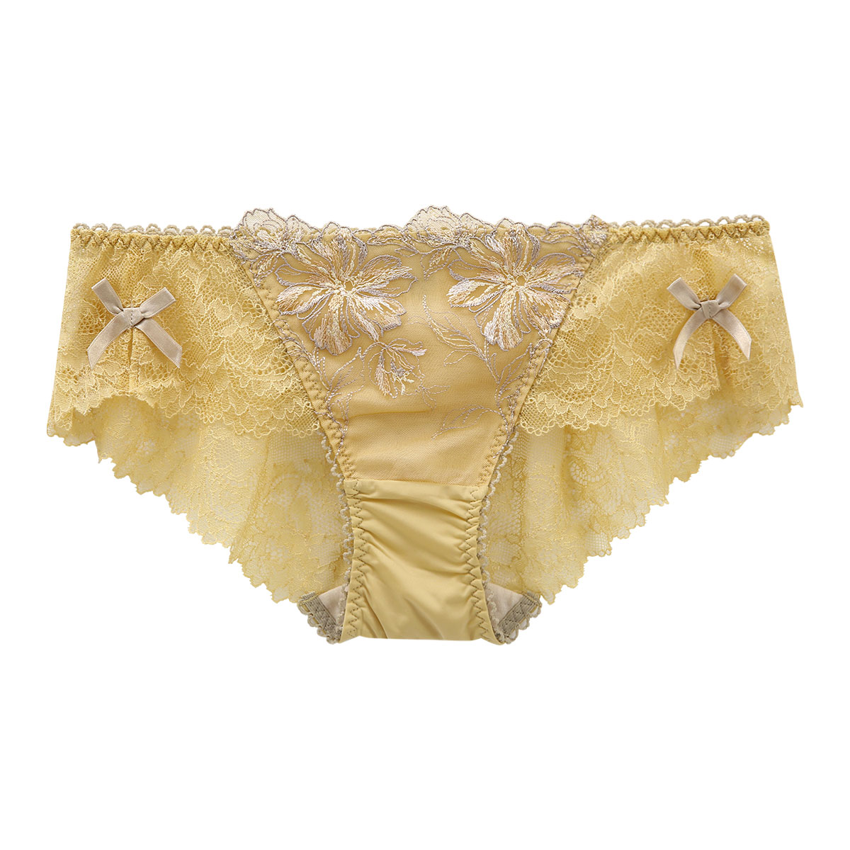 リサマリ Risa Magli シャンタル ショーツ スタンダード バックレース 単品(MUS-マスタード-M)