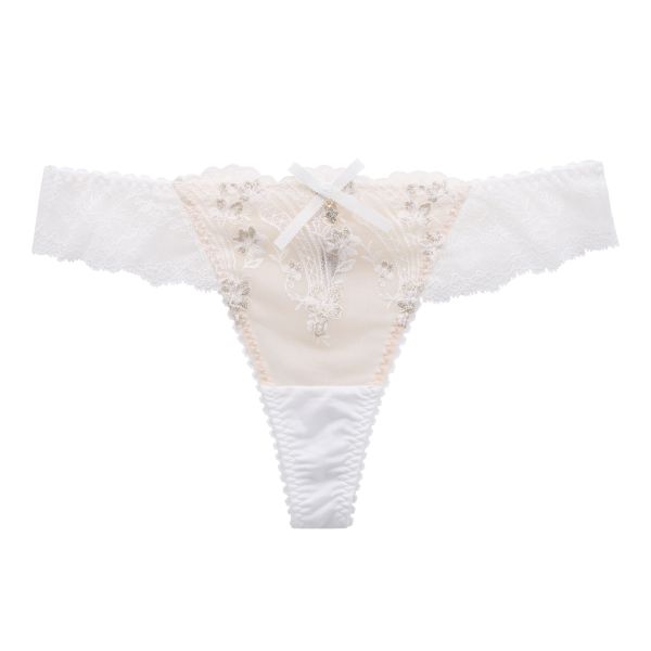 リサマリ Risa Magli レーヌ Reine フェリシテ ショーツ Tバック バックレース 単品(WH-ホワイト-M)
