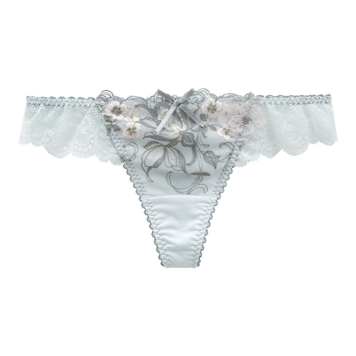 リサマリ Risa Magli レーヌ Reine フロリアーヌ ショーツ Tバック バックレース 単品(BU-ブルー-M)
