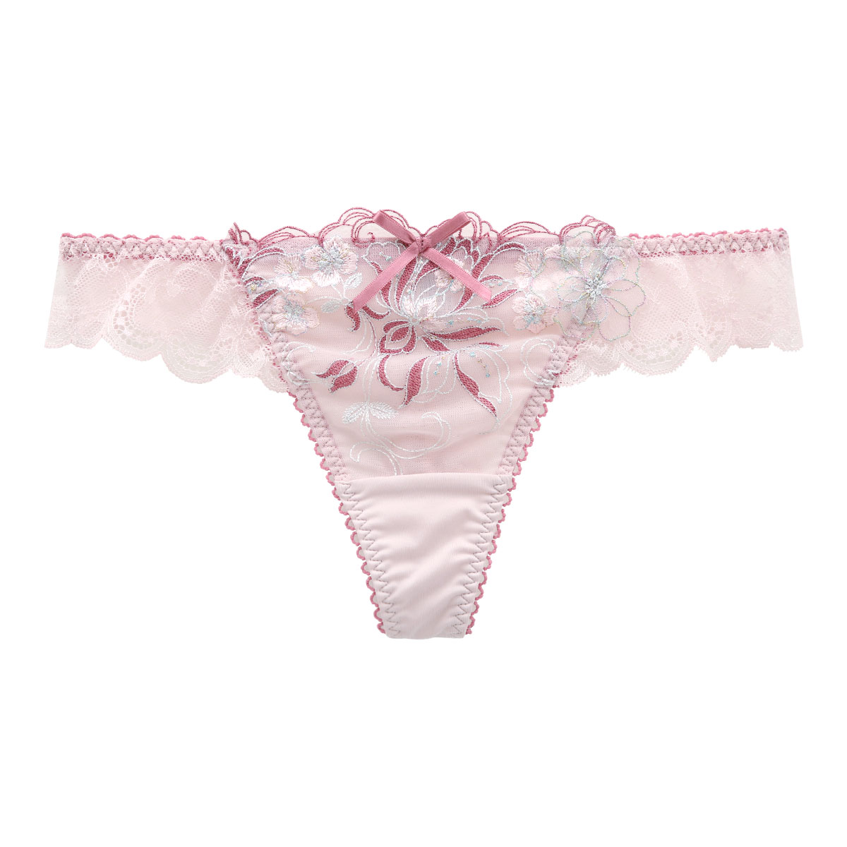 リサマリ Risa Magli レーヌ Reine フロリアーヌ ショーツ Tバック バックレース 単品(PI-ピンク-M)
