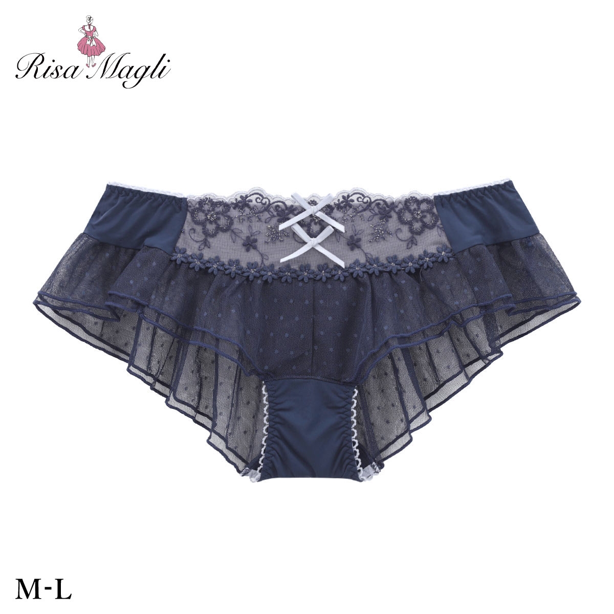 リサマリ ティニー フレアショーツ バックレース Risa Magli(NV-ネイビー-M)
