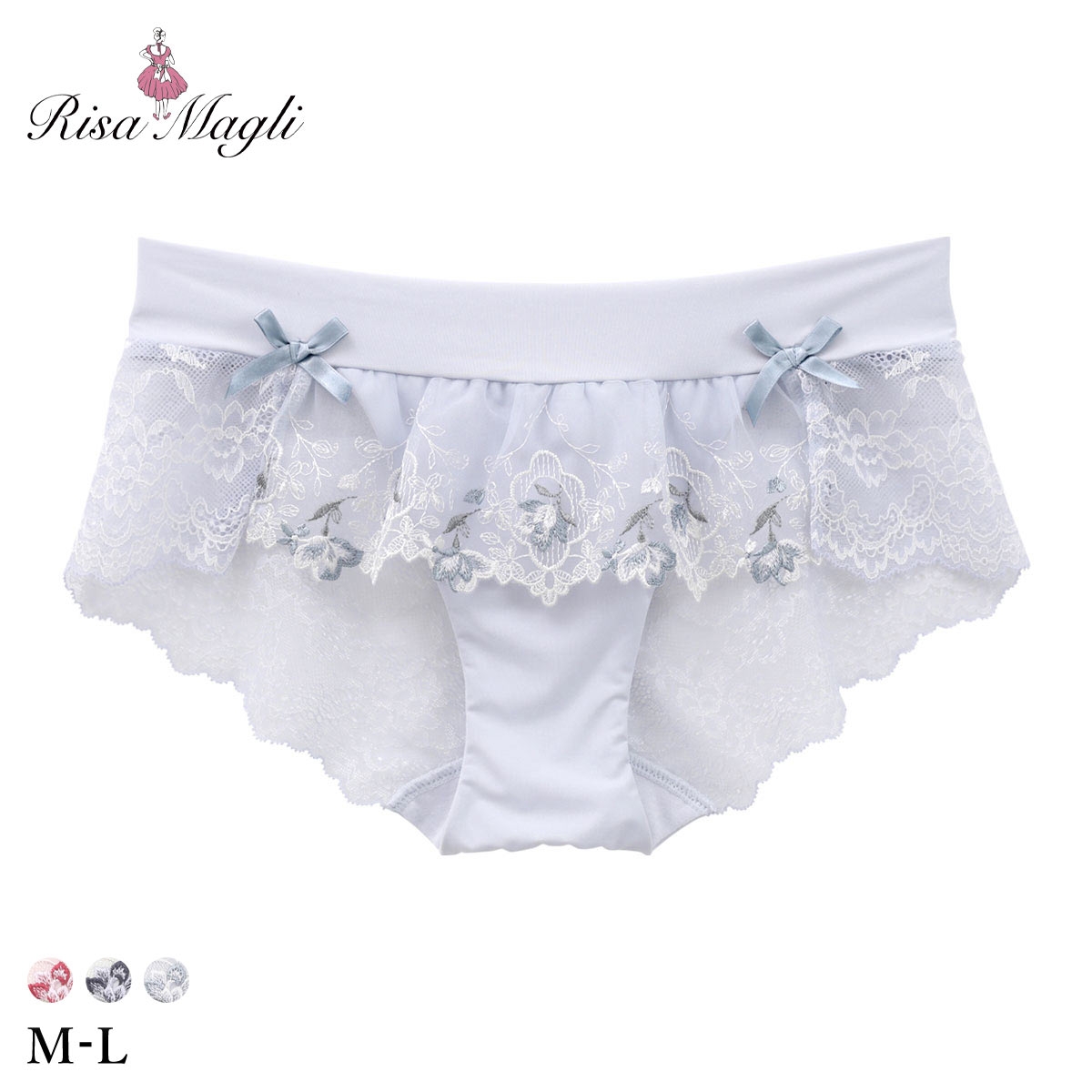 リサマリ アンネリース フレアショーツ バックレース Risa Magli(BU-ブルー-M)