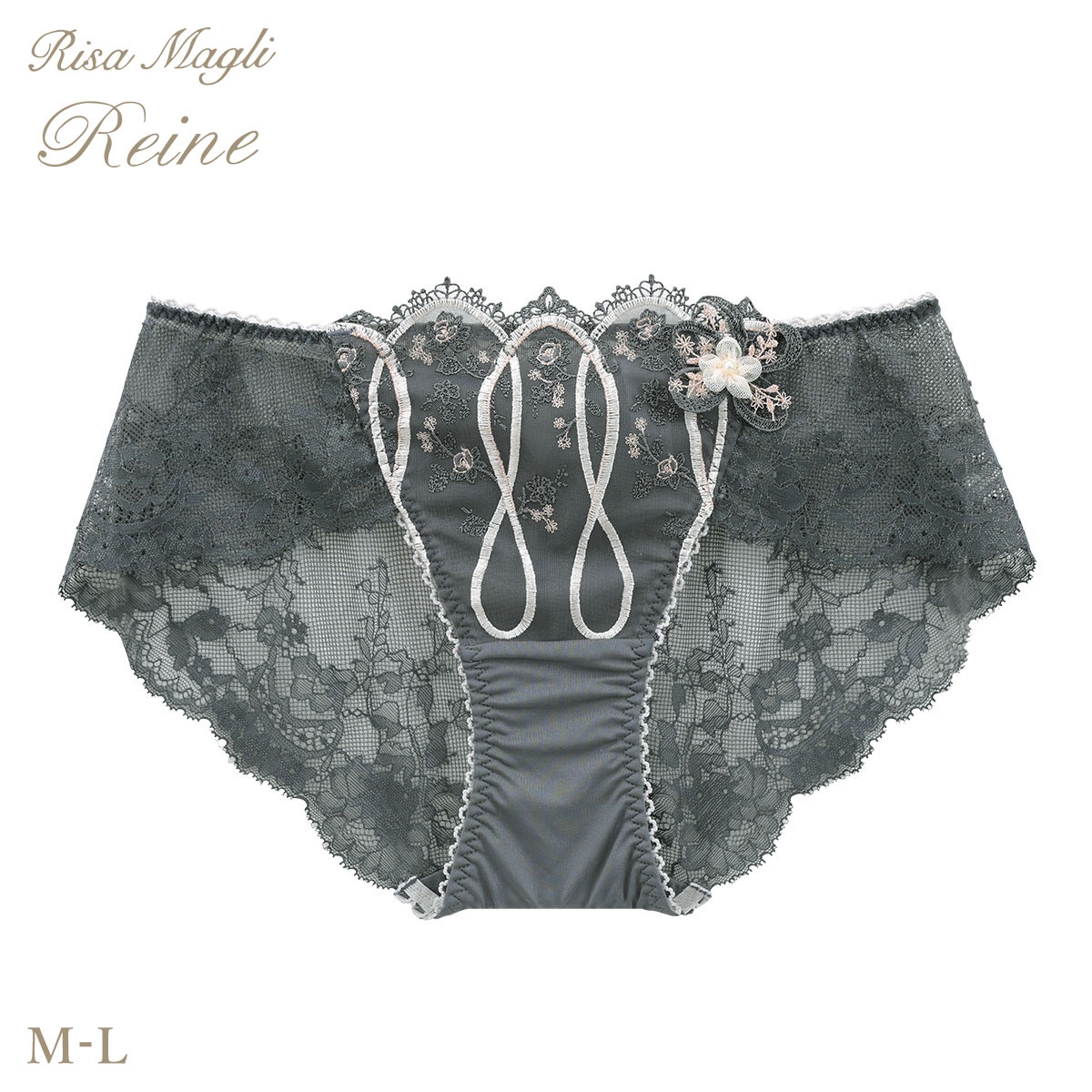 リサマリ レーヌ ティターニア レース ショーツ バックレース Risa Magli Reine(CGY-チャコールグレー-M)