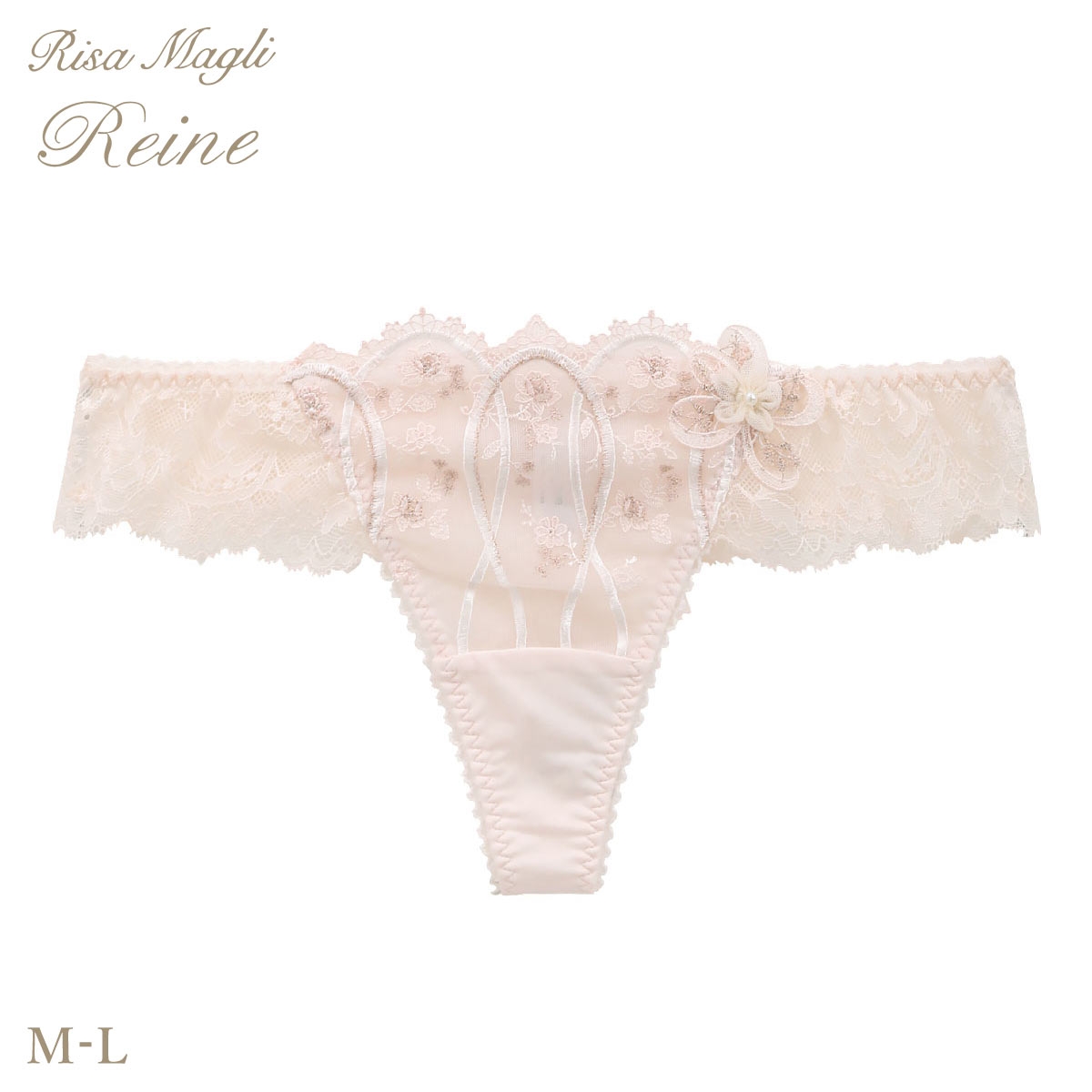 リサマリ レーヌ ティターニア ショーツ Tバック タンガ ソング バックレース Risa Magli Reine(LPI-薄ピンク-M)