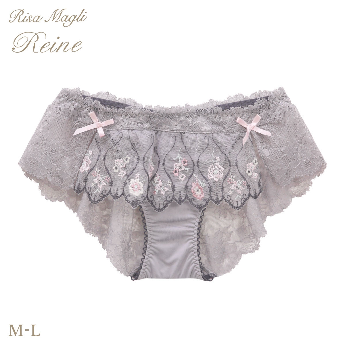 リサマリ レーヌ プルメリア フレアショーツ バックレース Risa Magli Reine(GY-グレー-M)